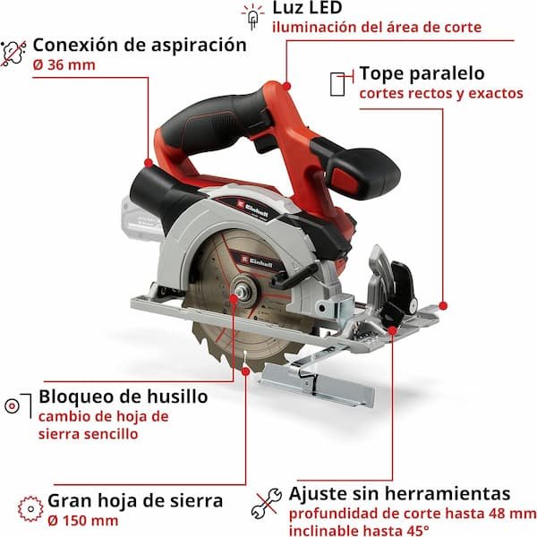 Sierra circular Einhell TE-CS 18-150 Li